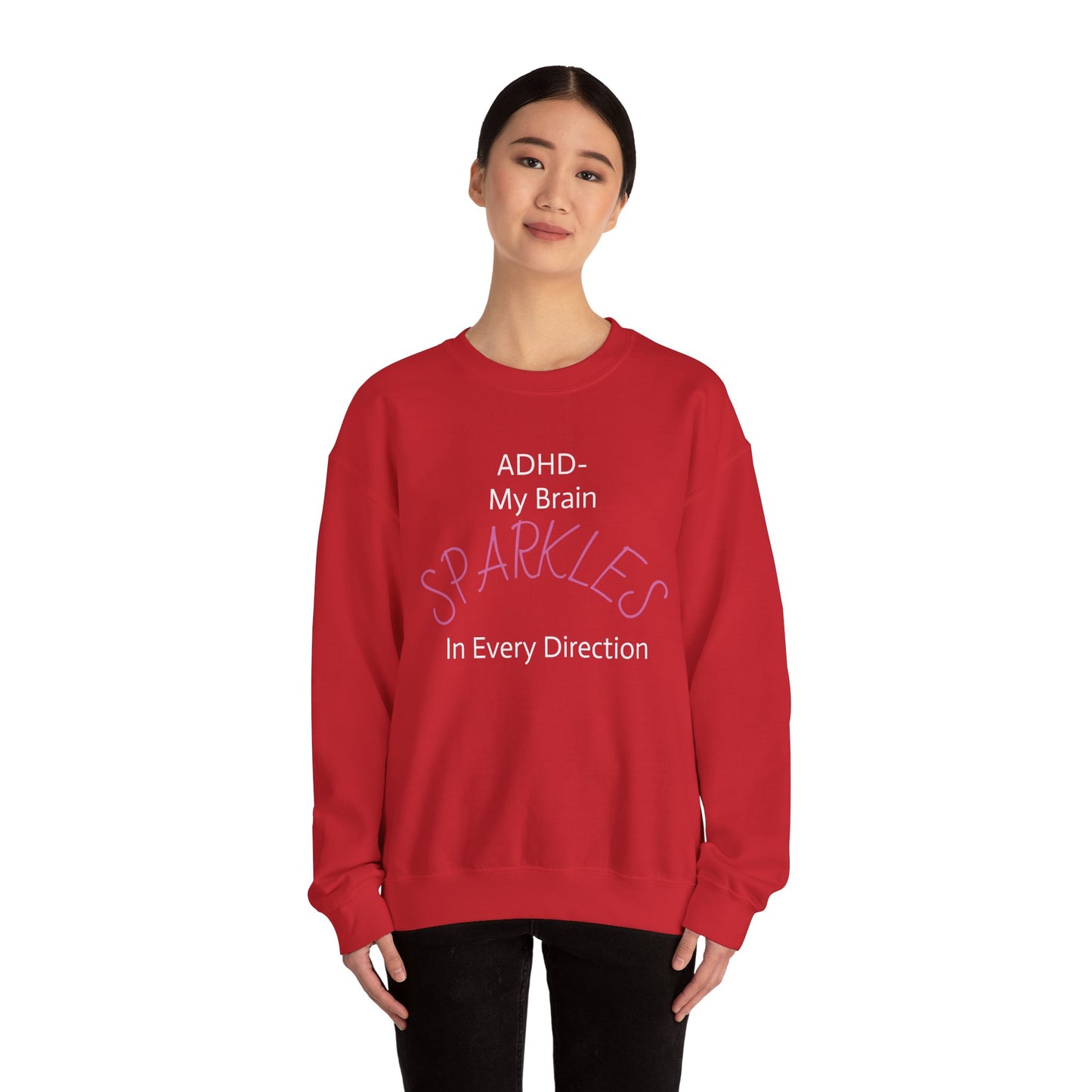 Sparkles Crewneck Sweatshirt — Feminine Pink Script Pullover