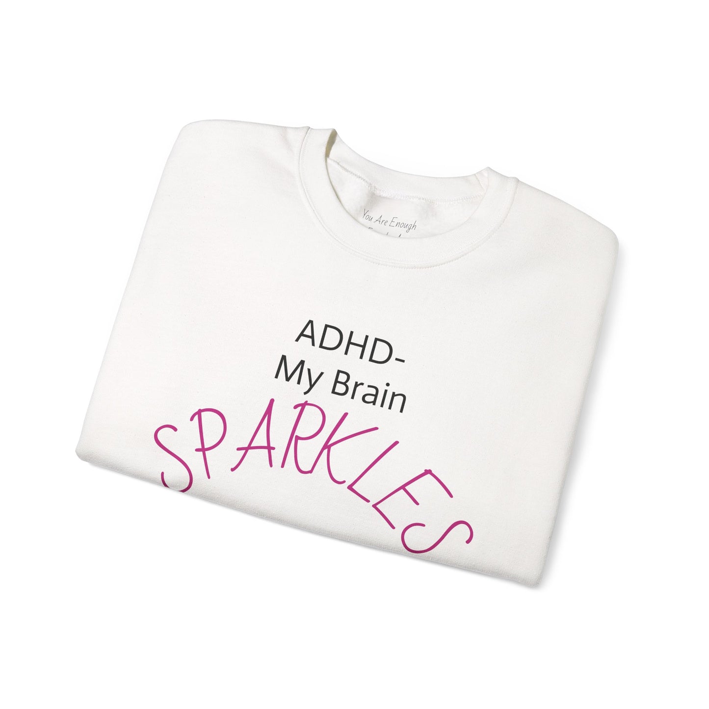 Sparkles Crewneck Sweatshirt — Feminine Pink Script Pullover