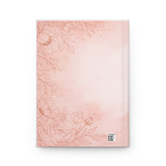 Pink Floral Damask Hardcover Journal — Elegant Patterned Notebook