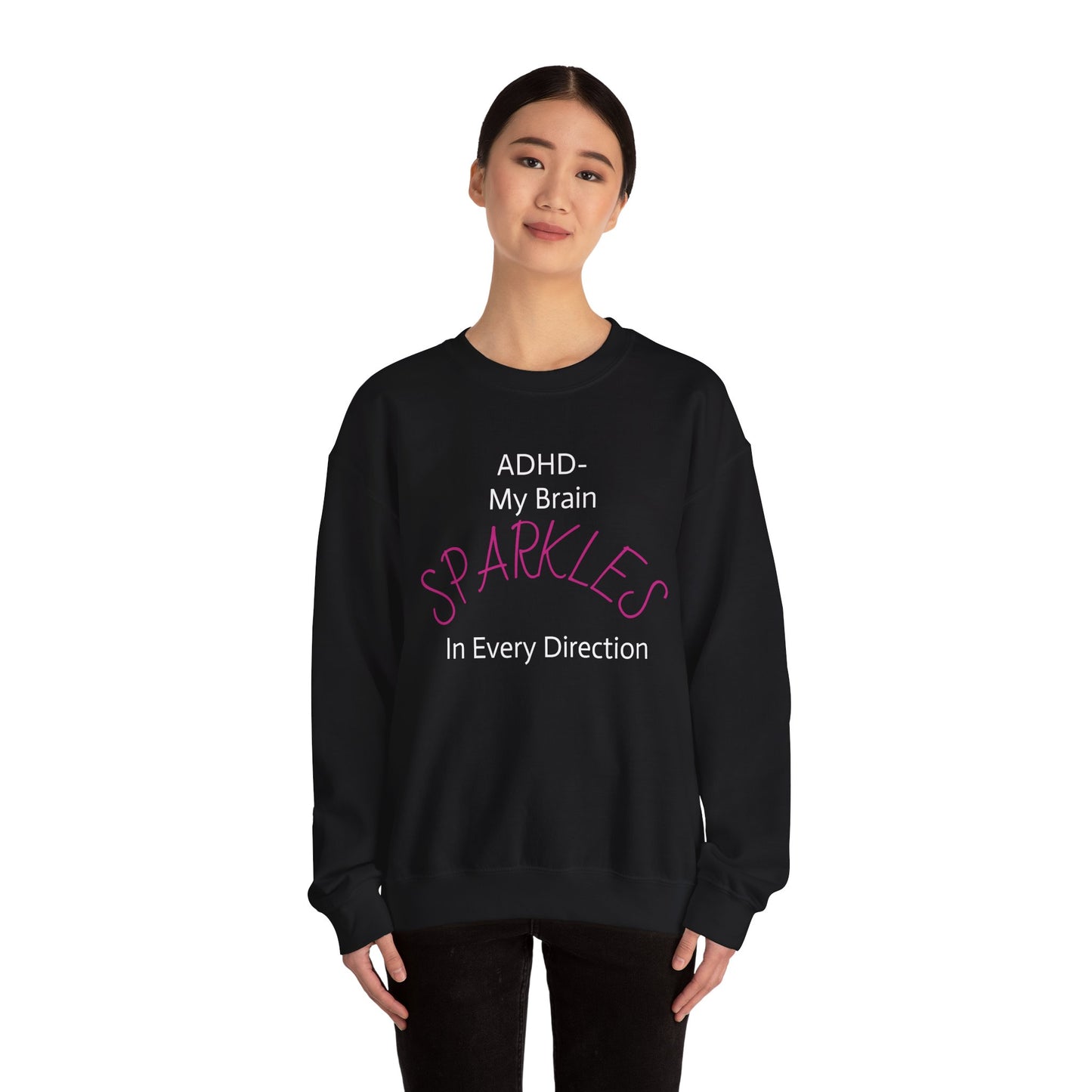 Sparkles Crewneck Sweatshirt — Feminine Pink Script Pullover