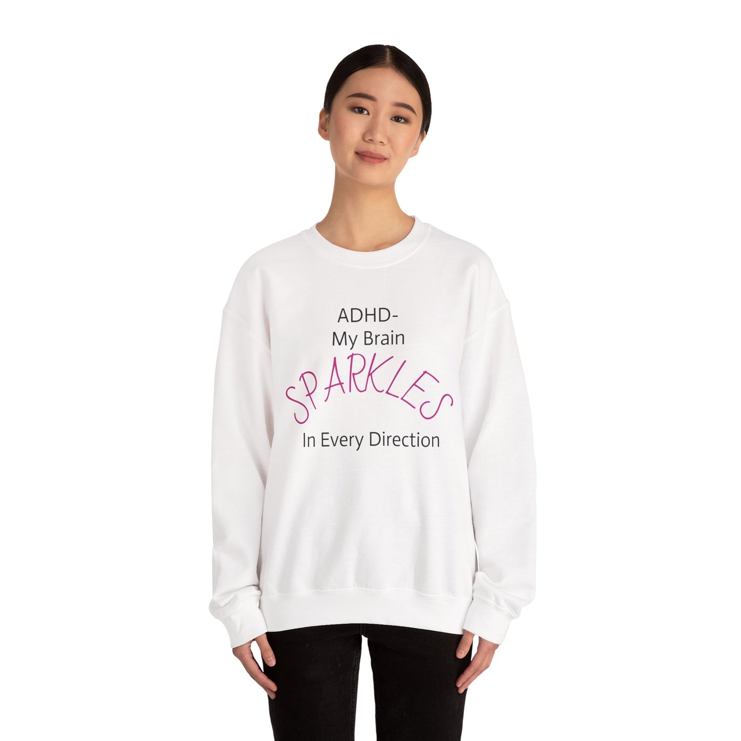 Sparkles Crewneck Sweatshirt — Feminine Pink Script Pullover