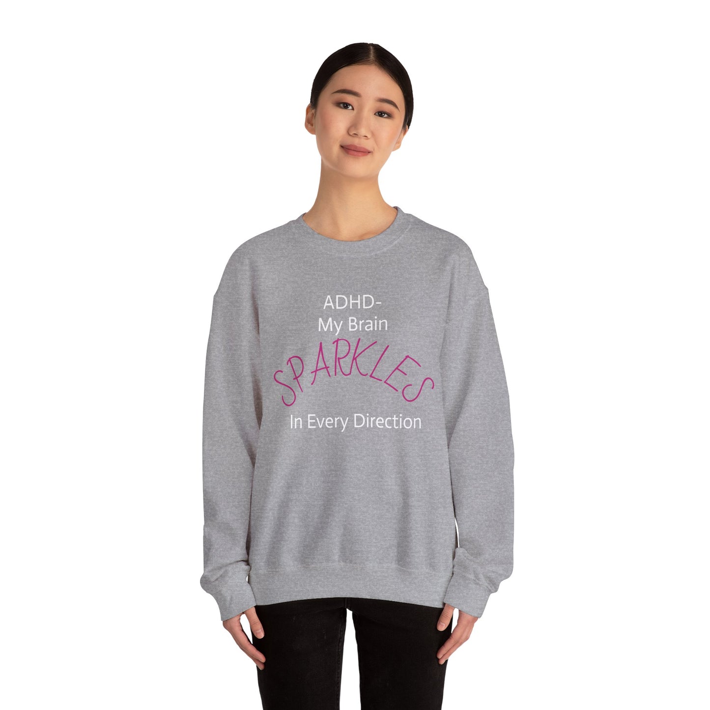 Sparkles Crewneck Sweatshirt — Feminine Pink Script Pullover