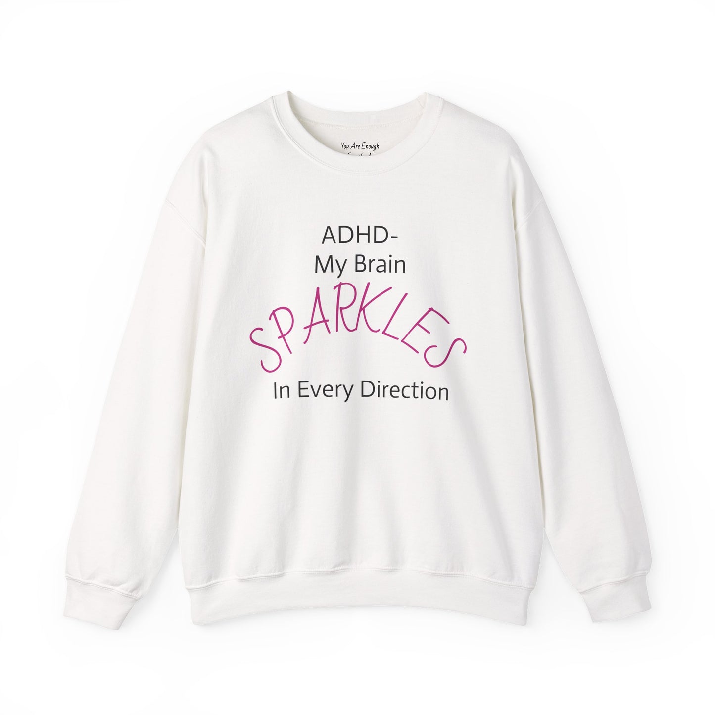 Sparkles Crewneck Sweatshirt — Feminine Pink Script Pullover