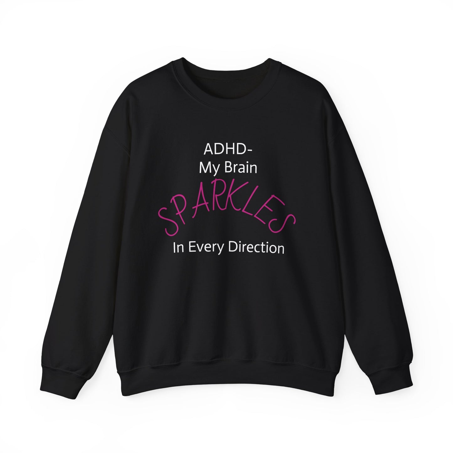 Sparkles Crewneck Sweatshirt — Feminine Pink Script Pullover