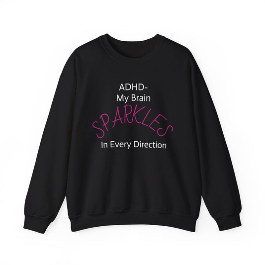 Sparkles Crewneck Sweatshirt — Feminine Pink Script Pullover