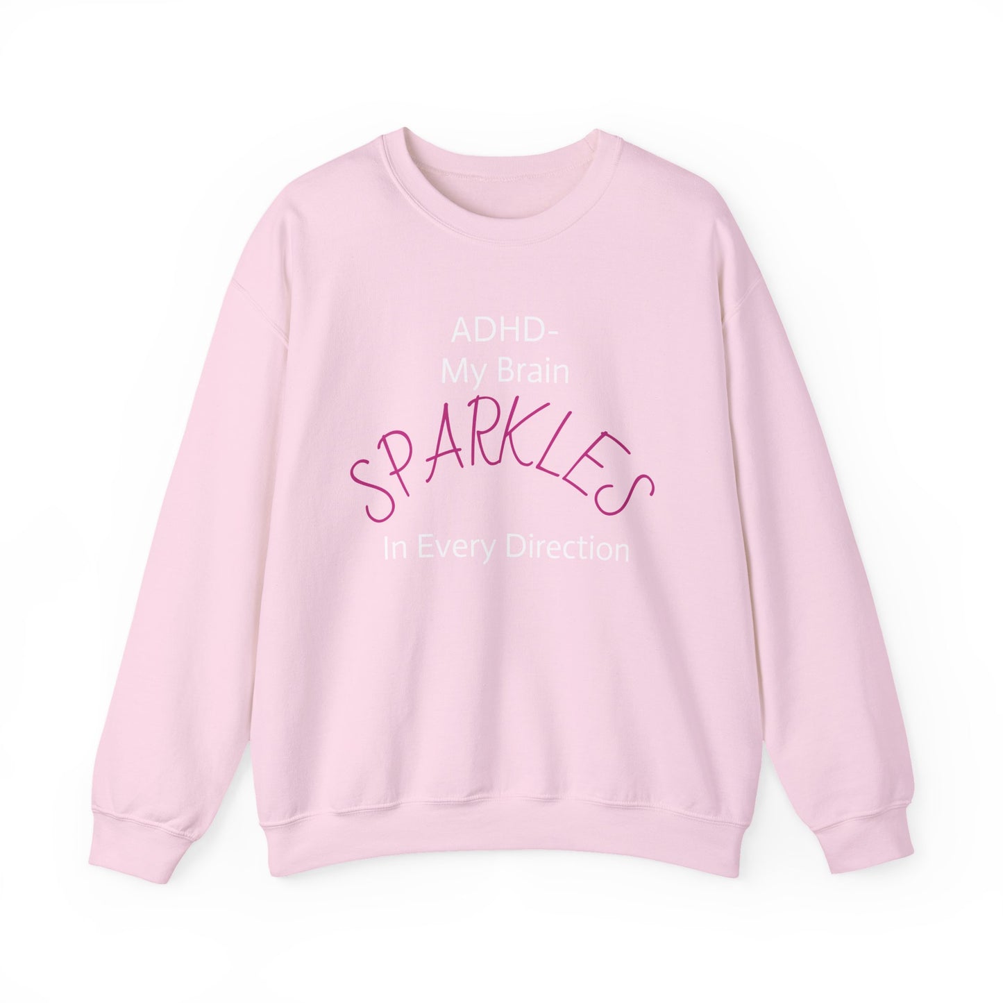 Sparkles Crewneck Sweatshirt — Feminine Pink Script Pullover