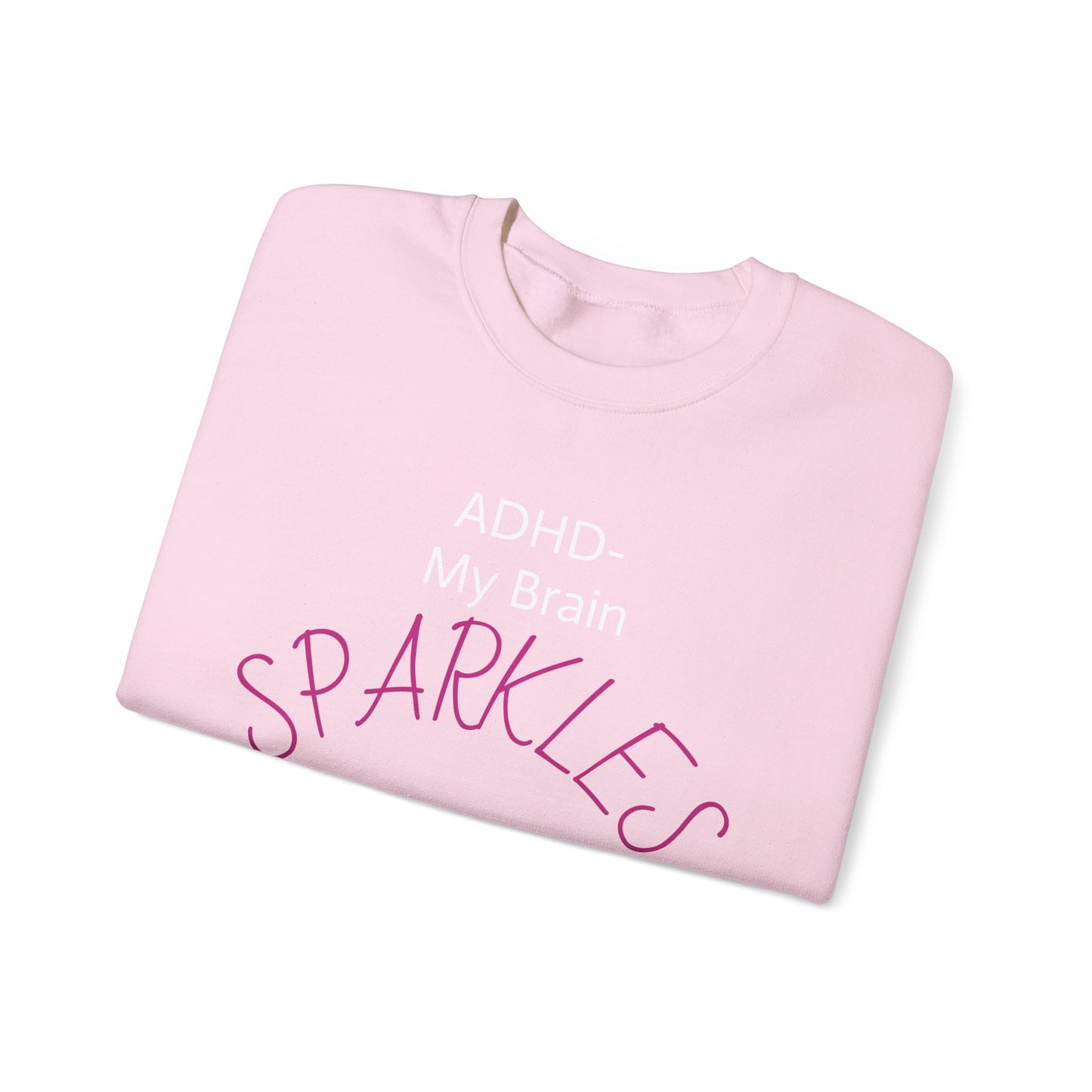 Sparkles Crewneck Sweatshirt — Feminine Pink Script Pullover