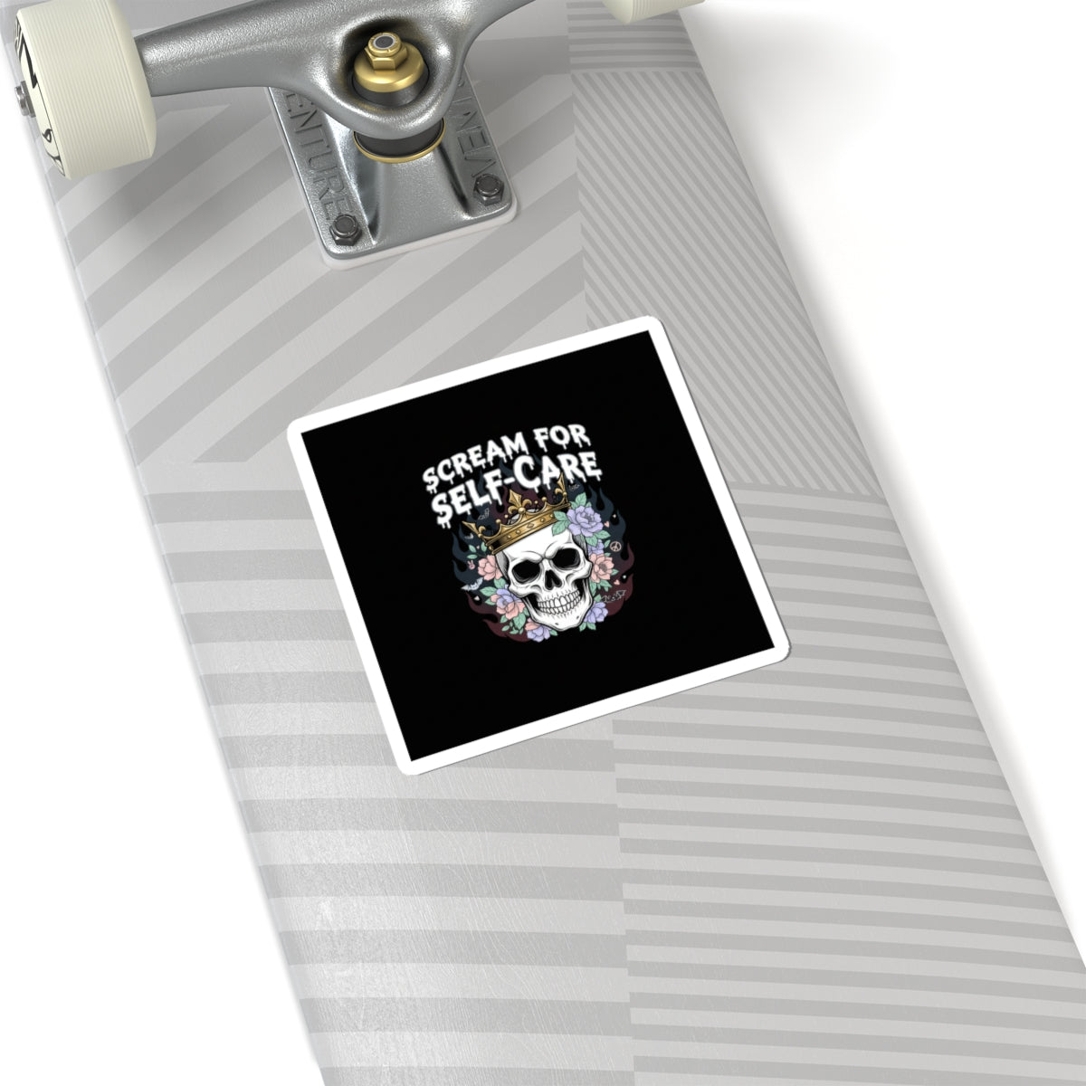 Scream for Self-Care Kiss-Cut Stickers | heavy metal wellness, gothic wellness quote